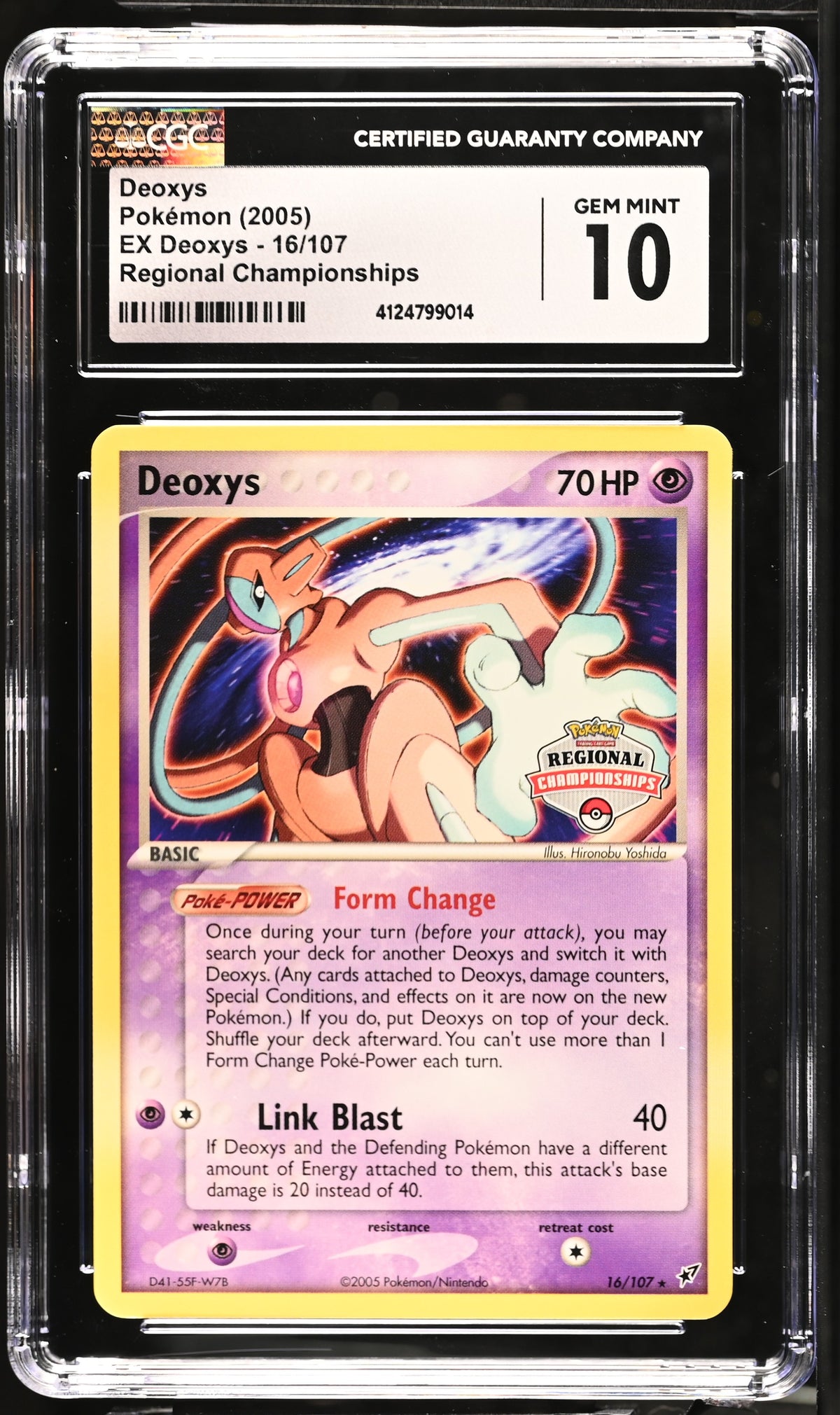 Regional Championships Stamped- EX Deoxys #16- CGC 10