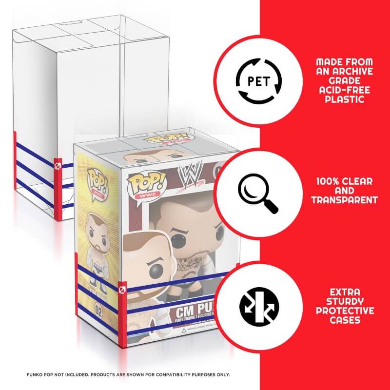 Evoretro 4 inch Funko Pop Premium Plastic Protector Wrestling Ring