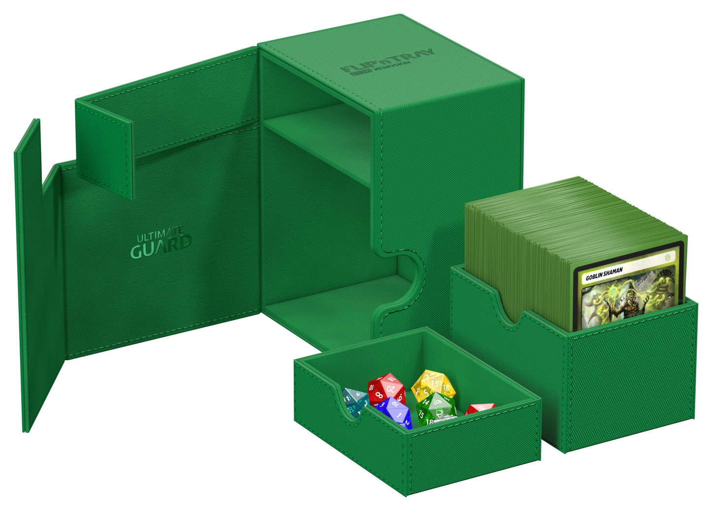 Ultimate Guard Flip N Tray Deck Case Monocolor Green 133+