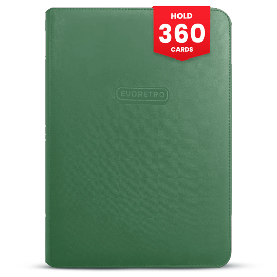 Evoretro Premium Zip Binder(Holds 360 cards)- Green