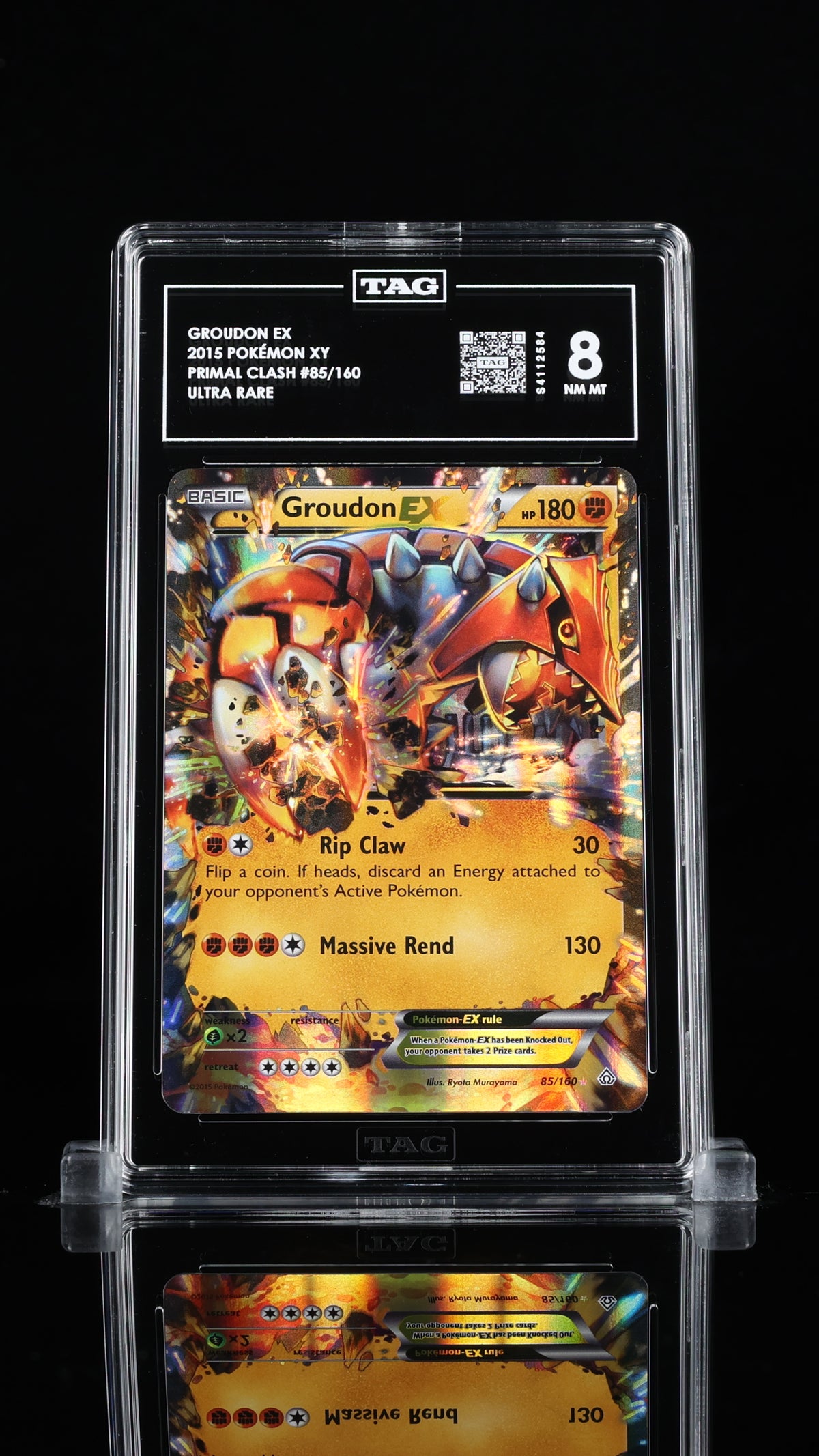 #85 Groudon Ex- Primal Clash- TAG 8