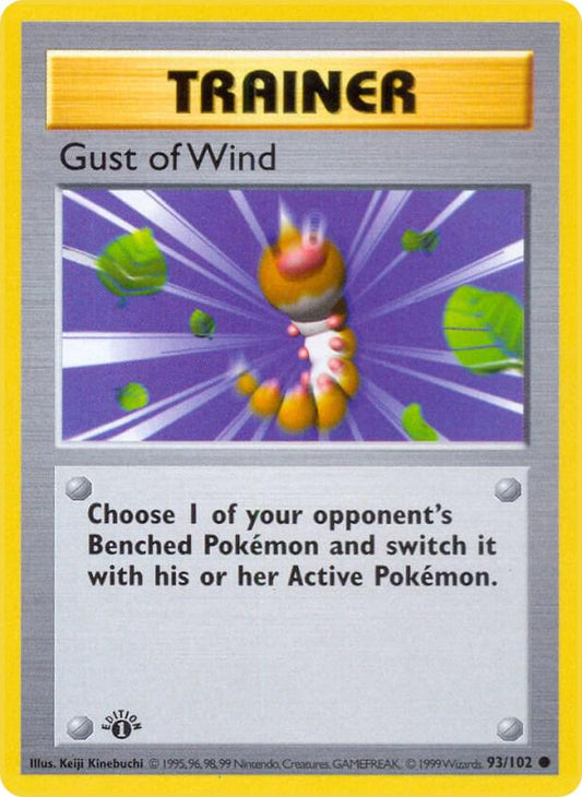 #93 1st Edition Pokemon Base Set-Gust of Wind non-holo(MP)