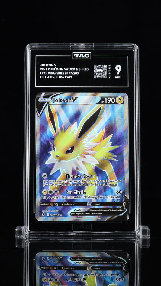 Jolteon V- #177 Evolving Skies-TAG 9