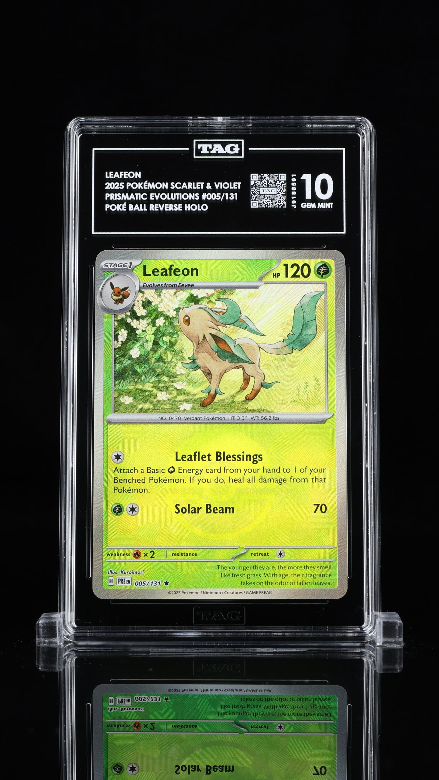 Leafeon (Pokeball Reverse holo)- #5 Prismatic Evolutions- TAG 10