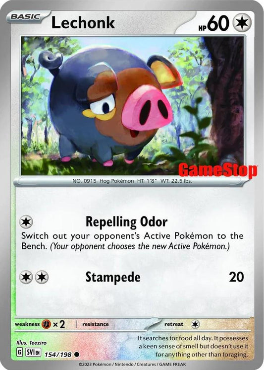 #154 Scarlet & Violet- Lechonk (Reverse Holo)(Gamestop Stamped)