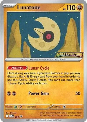 #4 Mega Evolutions Promos- Lunatone Holo (Mega Evolution Stamped)Sealed