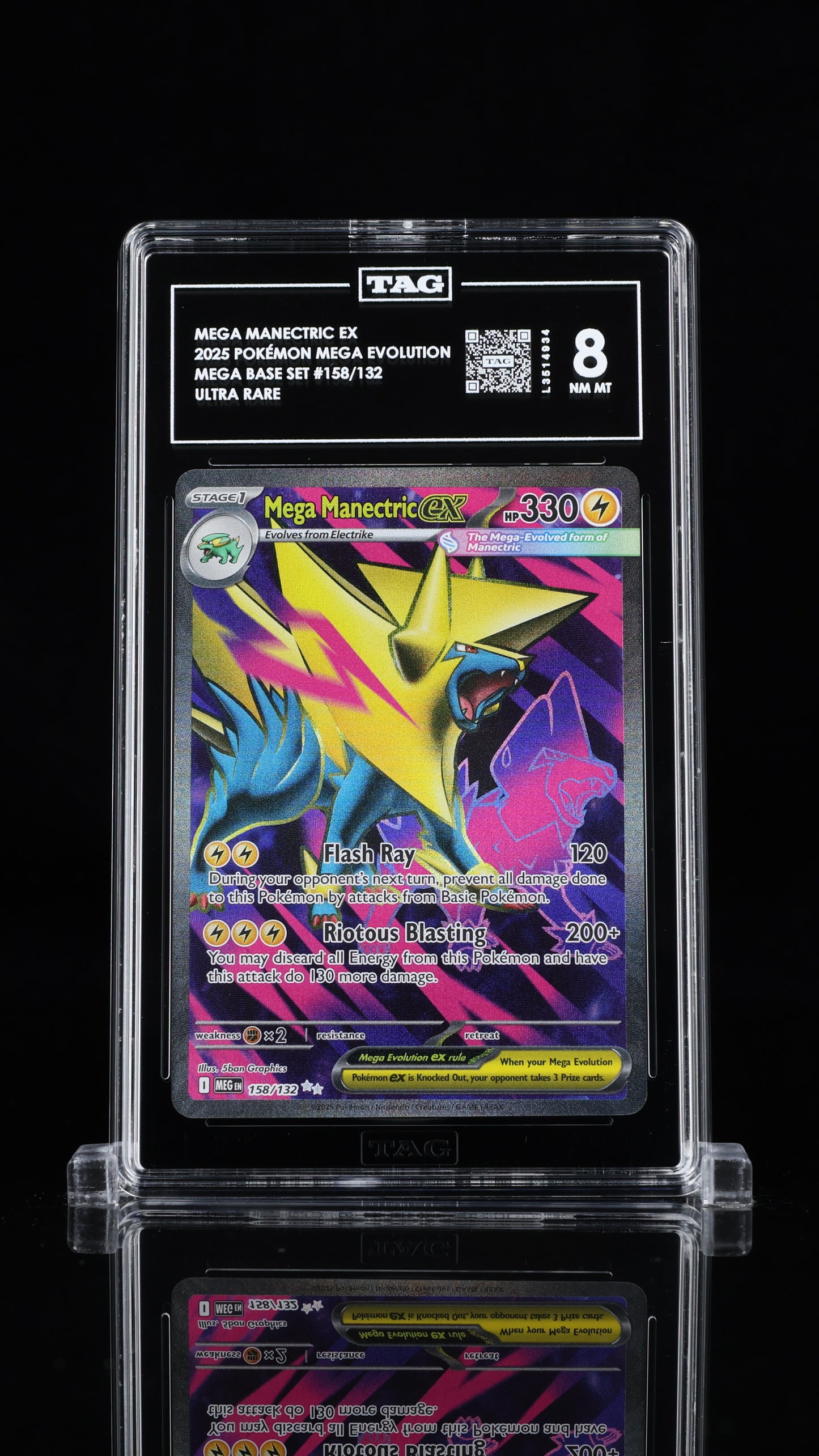 Mega Manectric EX- #158 Mega Evolutions- TAG 8