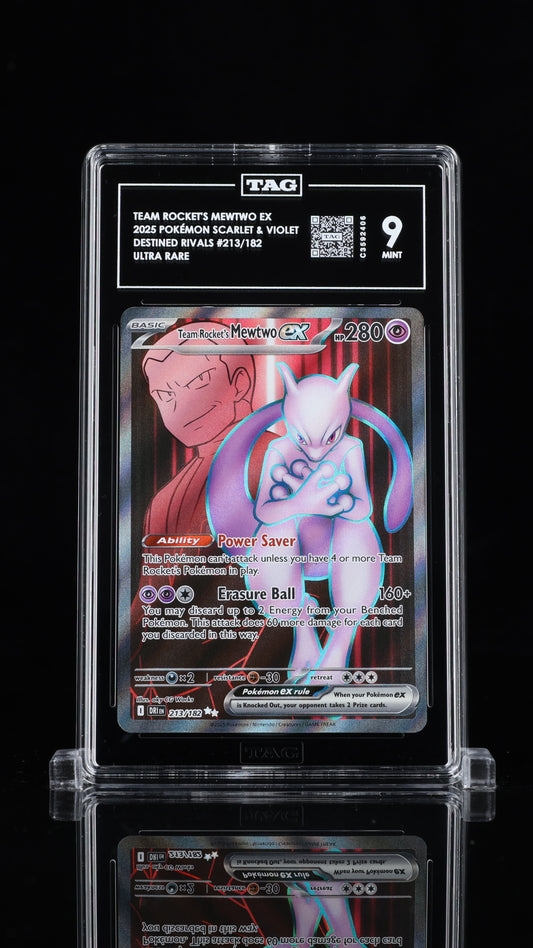 Team Rockets Mewtwo Ex- #213 Destined Rivals- TAG 9