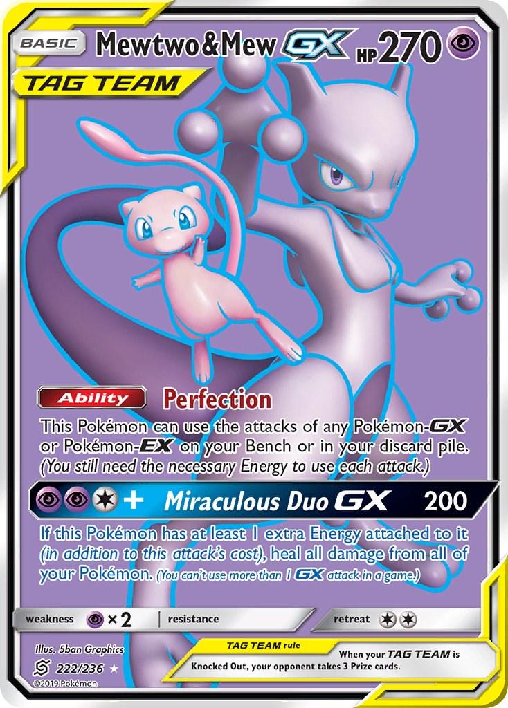 #222 Unified Minds- Mewtwo & Mew GX(LP)