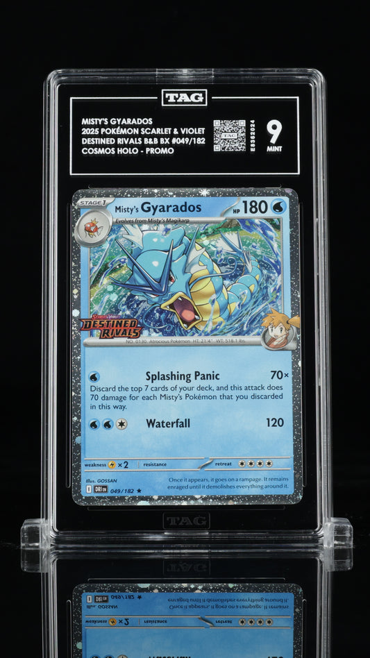 Destined Rivals Cosmo Holo Promo #49- Misty's Gyarados Stamped TAG 9