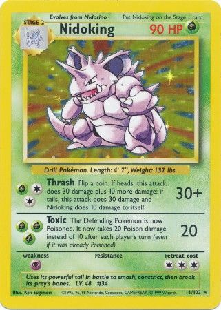 #11 Pokemon Base Set Unlimited - Nidoking Holo (HP)
