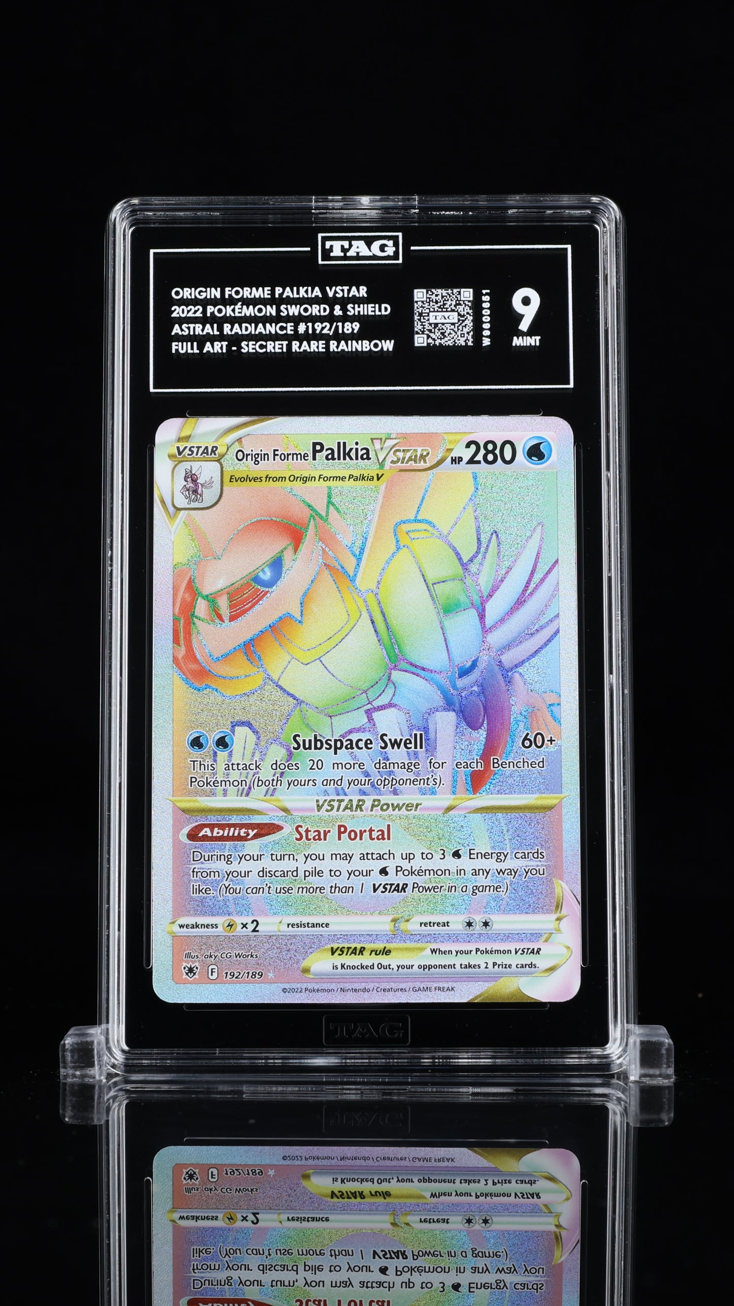 Origin Forme Palkia Vstar- #192 Astral Radiance- TAG 9