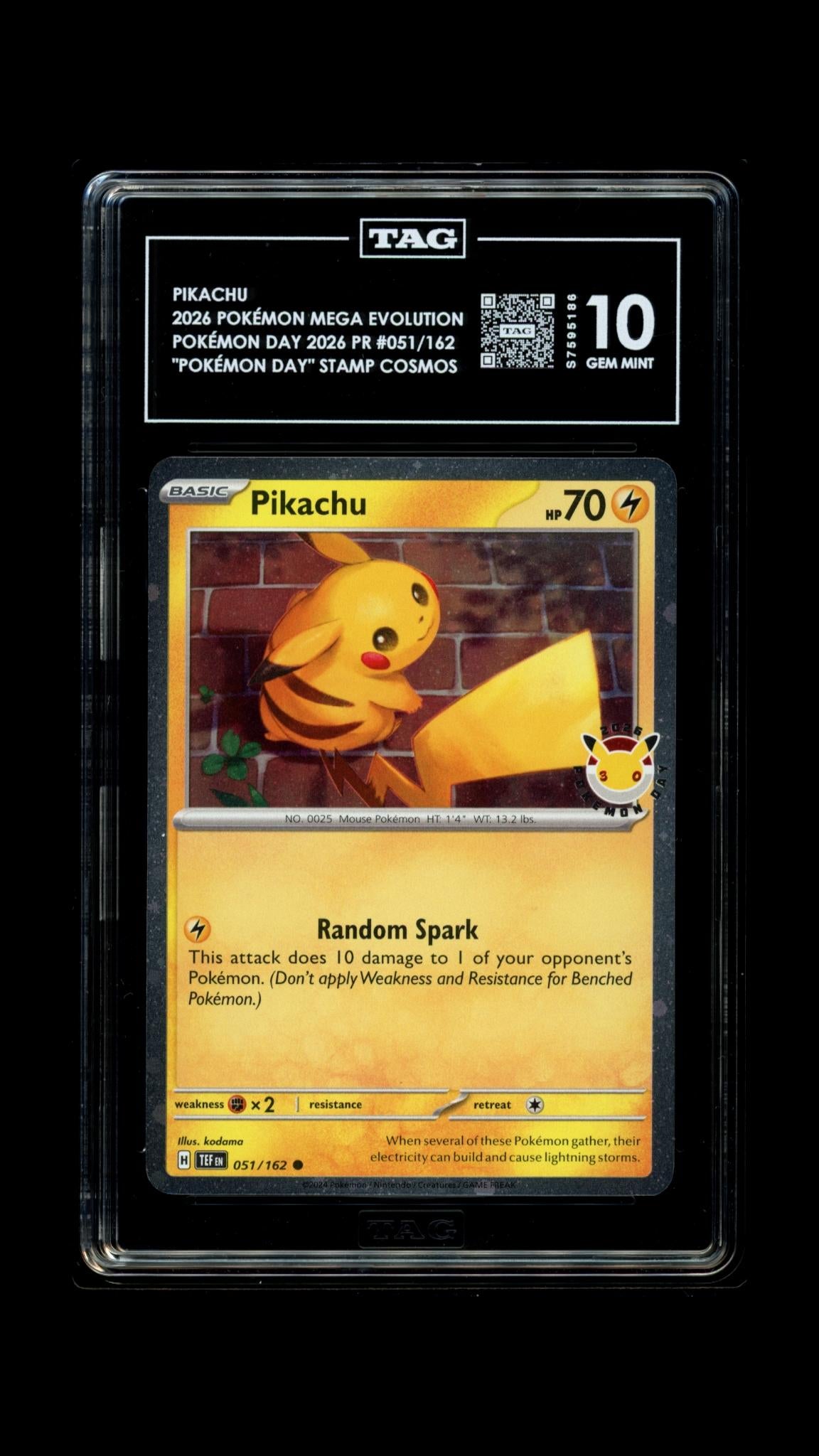 Pikachu- #51 Pokemon Day 2026 Stamped Promo- TAG 10