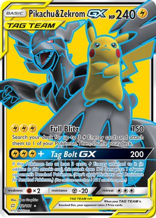 #162 Team Up- Pickahu & Zekrom GX(LP)