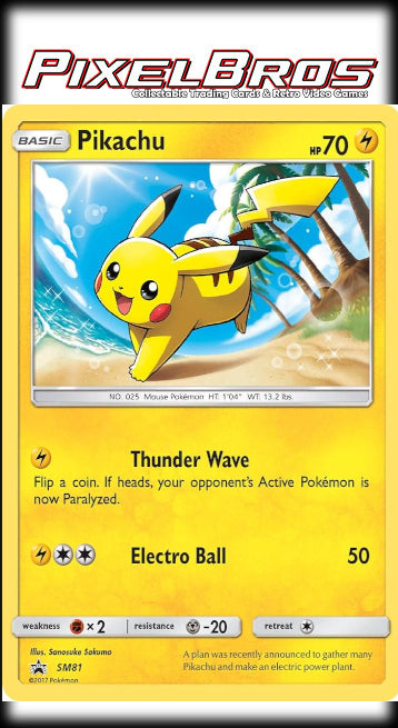 #SM81 Sun & Moon Promos-Pikachu Holo (LP)