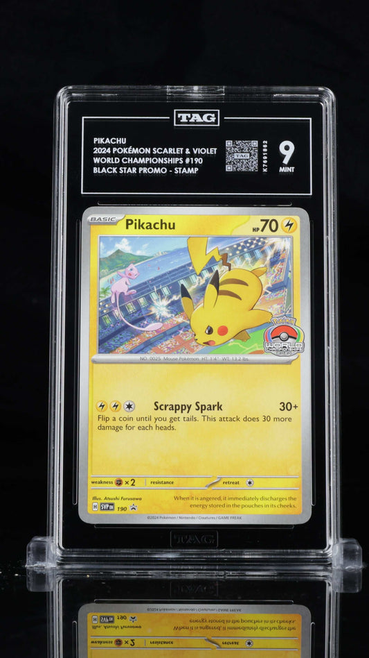Pikachu- #190 Black Star Promo Stamp- TAG 9