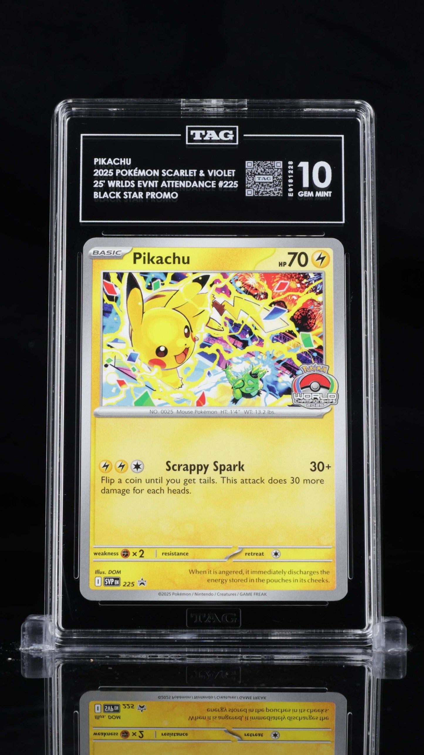 Pikachu- #225 Pokemon Scarlet & Violet Worlds Card- TAG 10