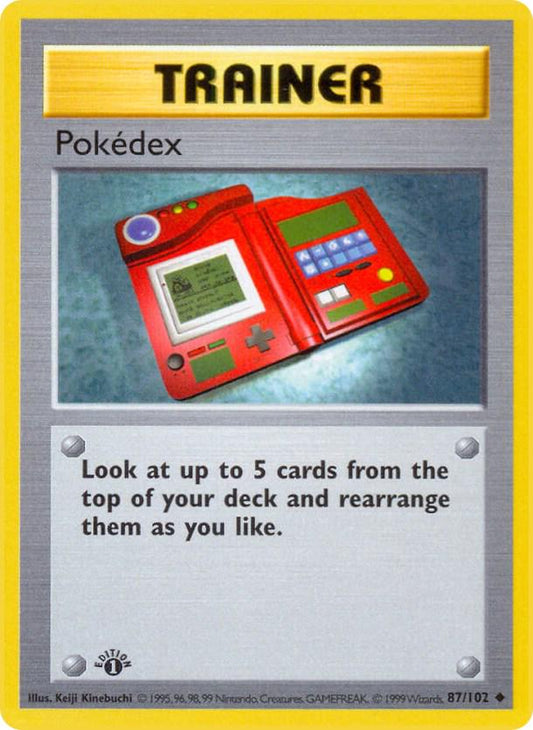 #87 1st Edition Pokemon Base Set-PokeDex non-holo(DMG)