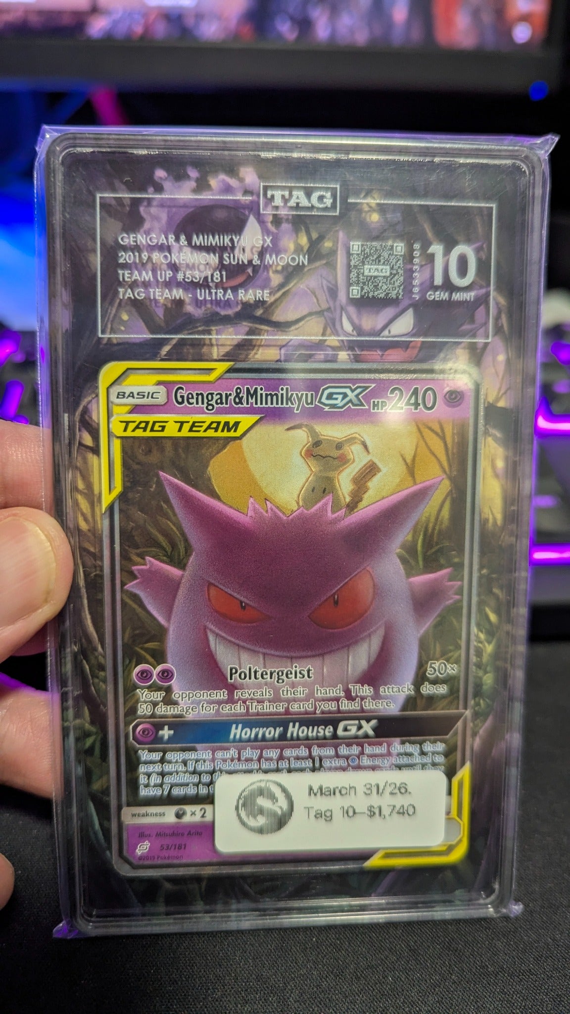 TAG graded card with Mystic Dragon extended art printing