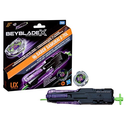 Beyblade X Victory Grip Launcher Set Saber Samurai