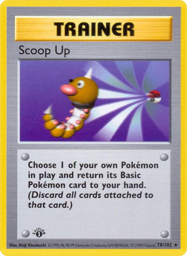 #78 1st Edition Pokemon Base Set- Scoop Up Non-holo (MP)