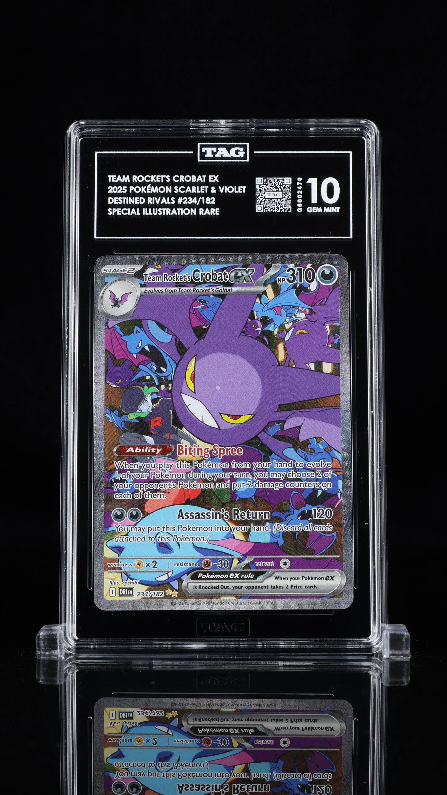 Team Rocket Crobat Ex- #234 Destined Rivals- TAG 10