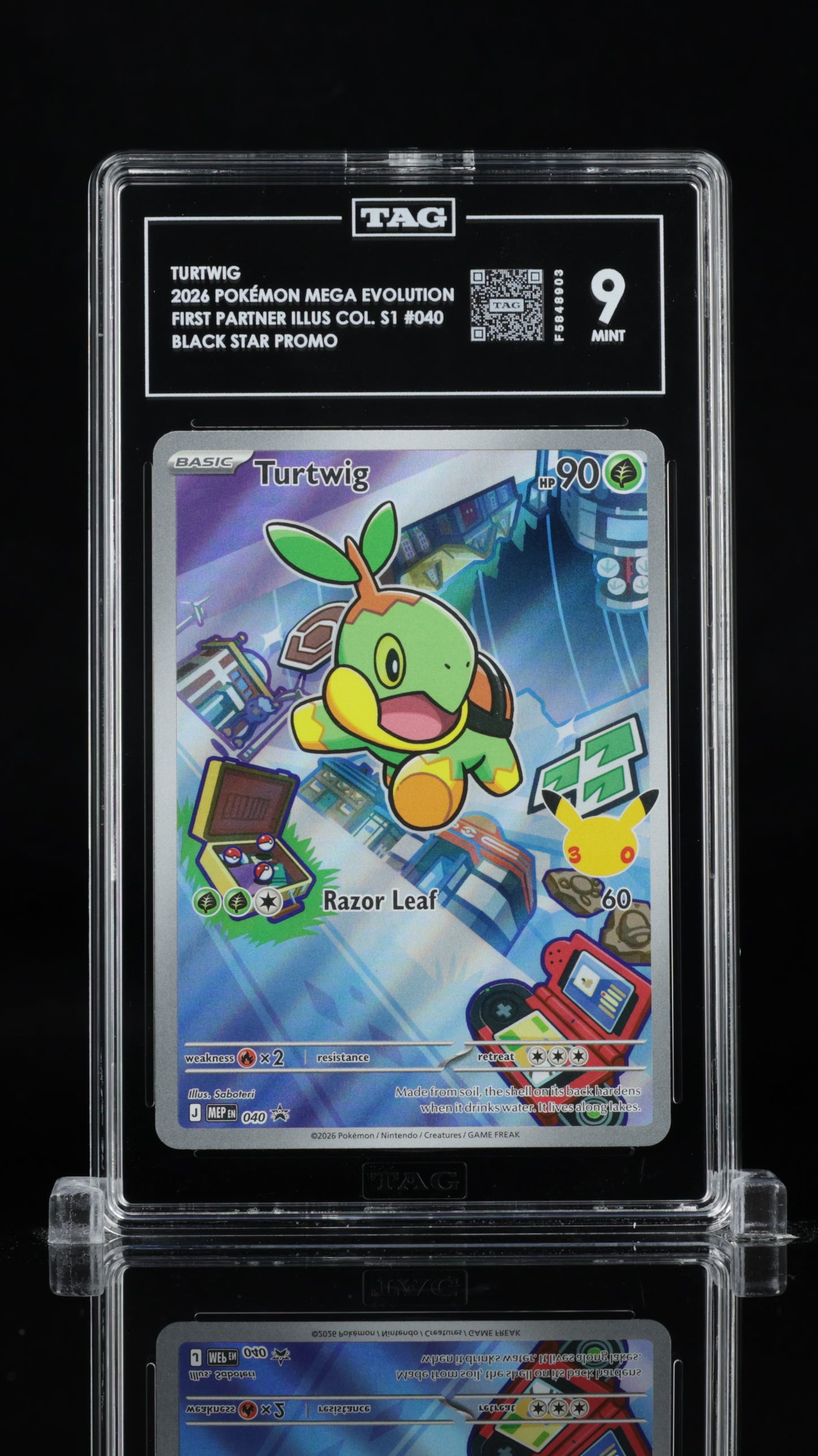 #42 Turtwig- Mega Evolutions Promo First Partners Illustration  Series 1- TAG 9