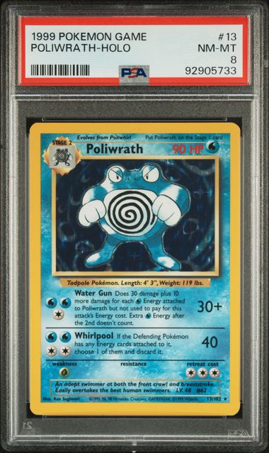 Poliwrath - #13 Base Set - PSA 8