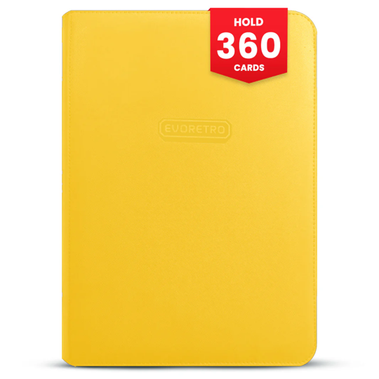 Evoretro Premium Zip Binder(Holds 360 cards)- Yellow