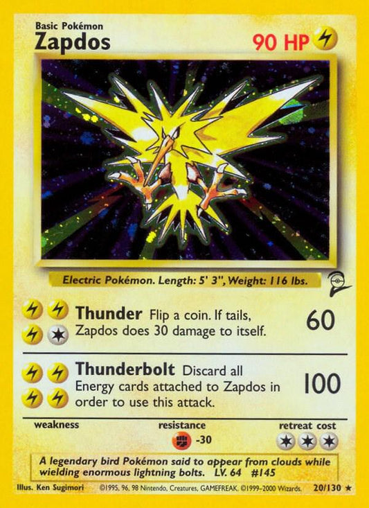 #20 Pokemon Base Set 2- Zapdos Holo(LP)